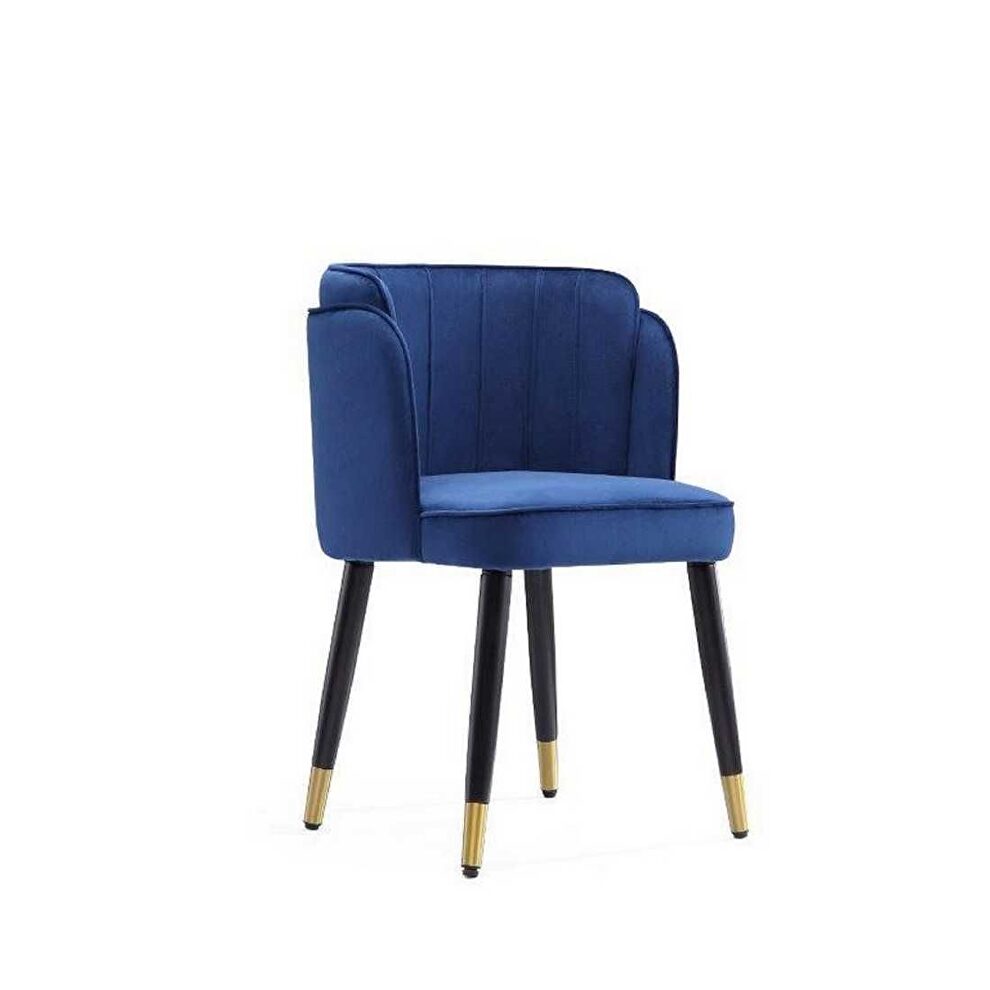 Velvet dining chair in royal blue by Manhattan Comfort
