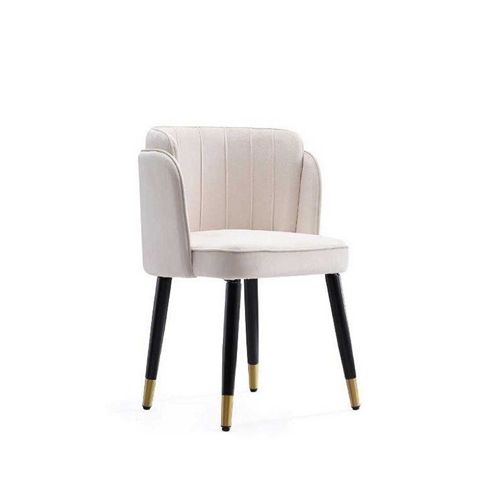 Velvet dining chair in cream by Manhattan Comfort