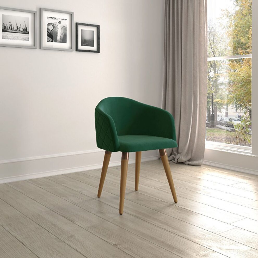 Velvet matelass accent chair in green by Manhattan Comfort