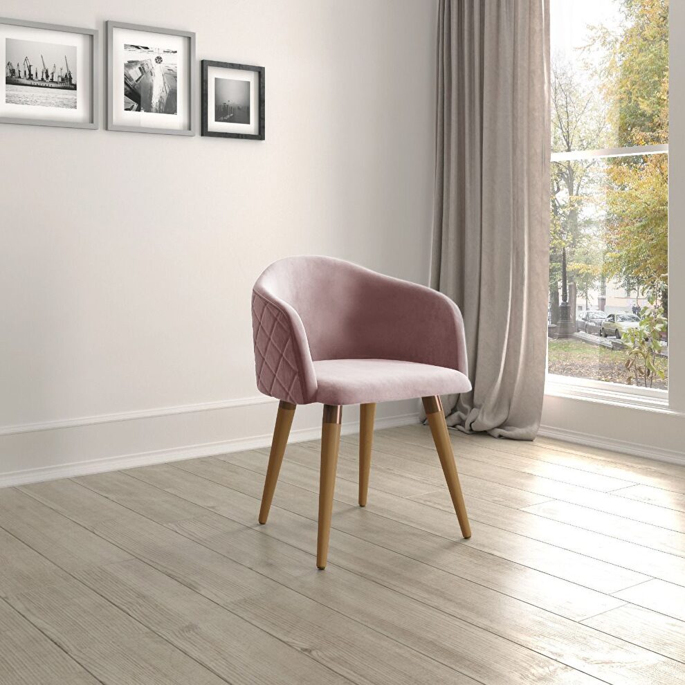 Velvet matelass accent chair in rose pink by Manhattan Comfort
