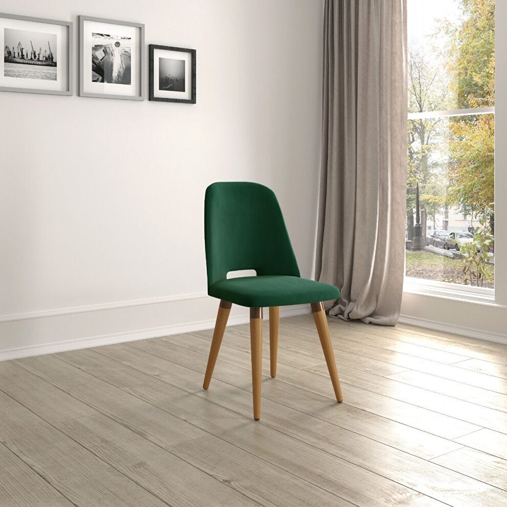 Velvet accent chair in green by Manhattan Comfort
