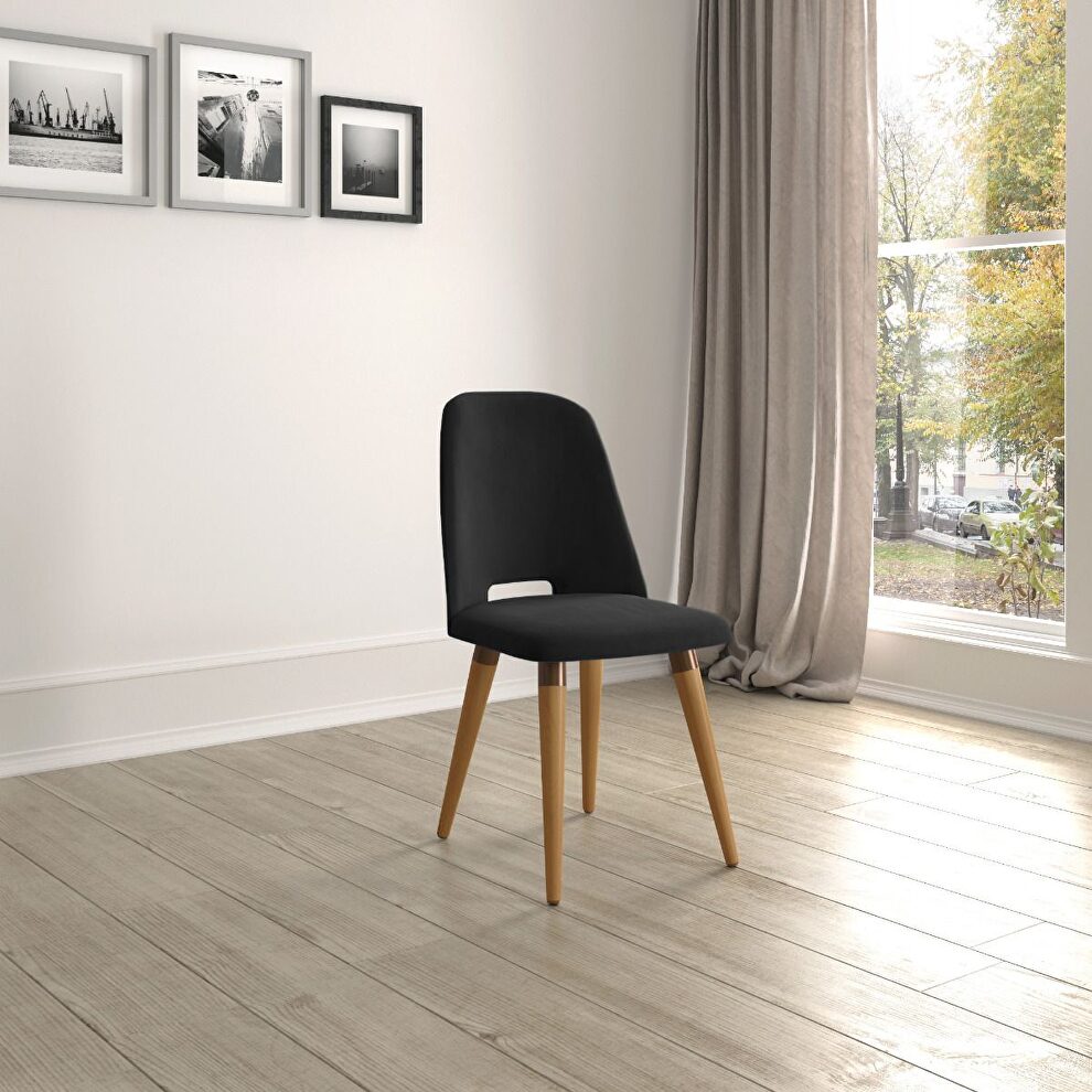 Velvet accent chair in black by Manhattan Comfort