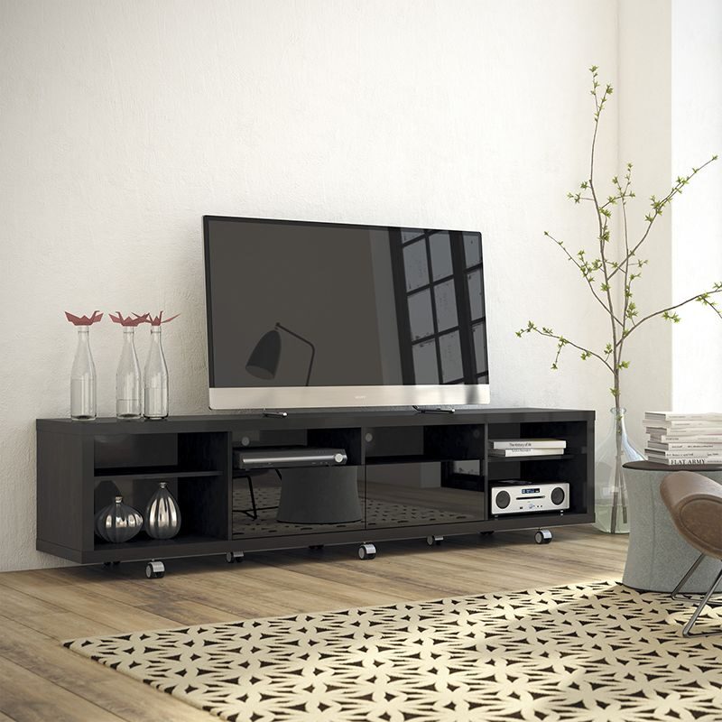 Tv stand 2.2 in black gloss and black matte by Manhattan Comfort