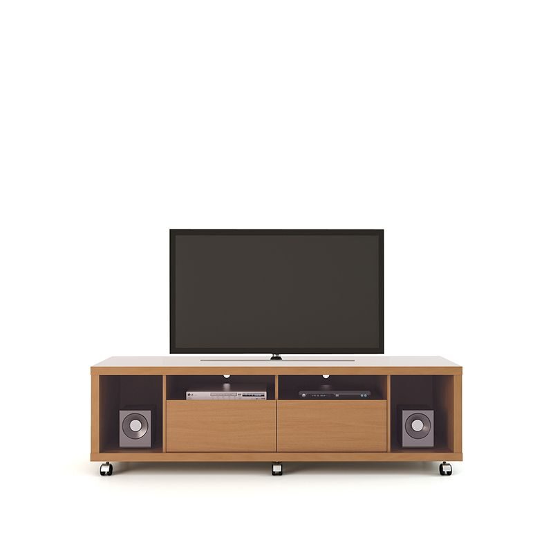 Tv stand 1.8 in maple cream and nude by Manhattan Comfort
