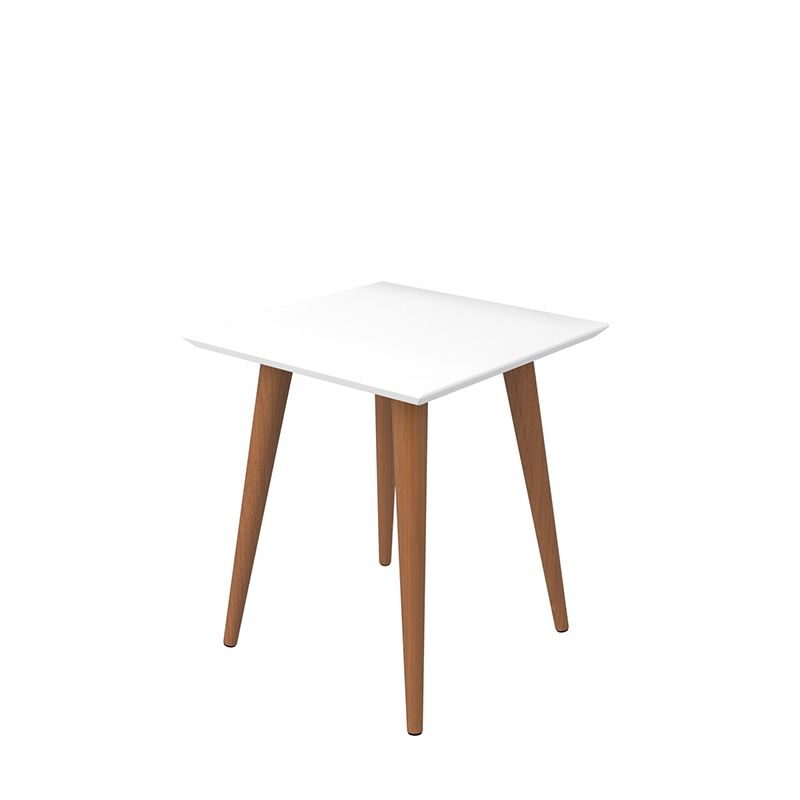 19.68 high square end table with splayed wooden legs in white gloss by Manhattan Comfort