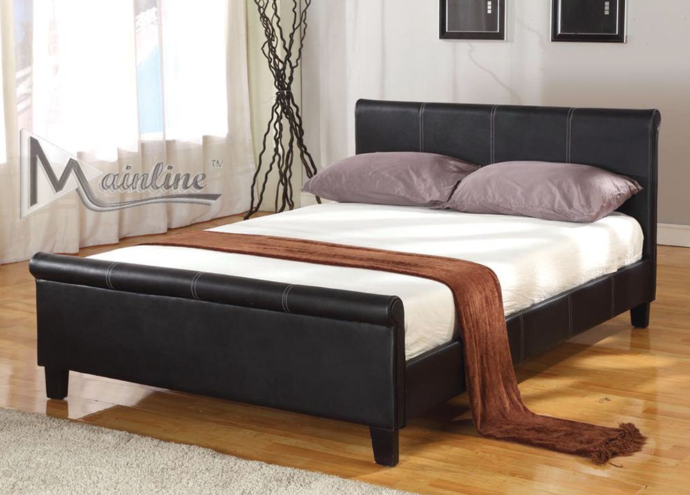 Stand-alone black pu platofrom bed by Mainline
