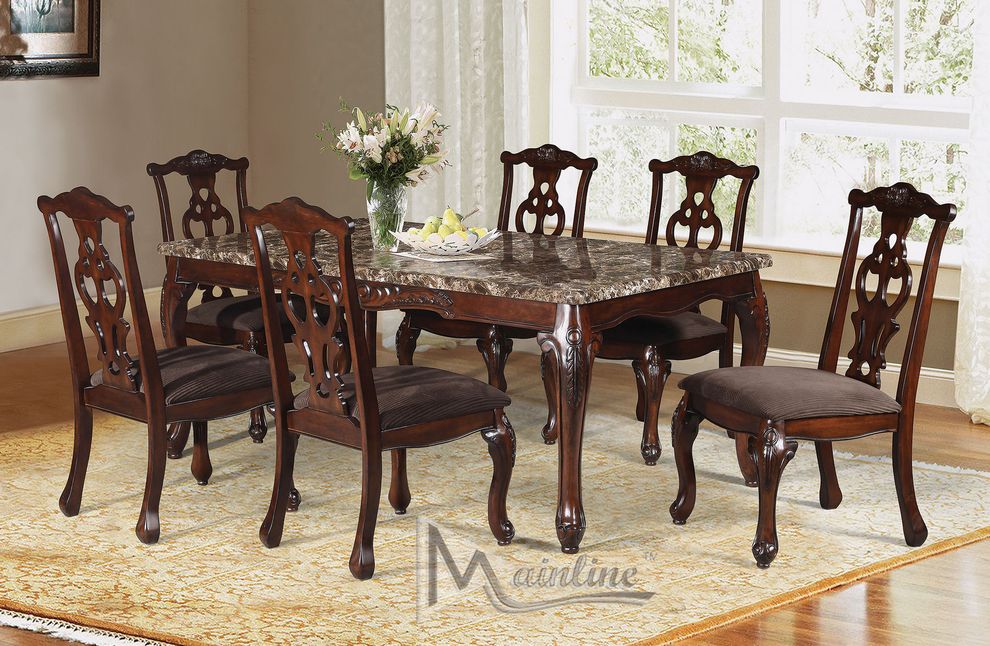 Faux marble top family size dining table by Mainline