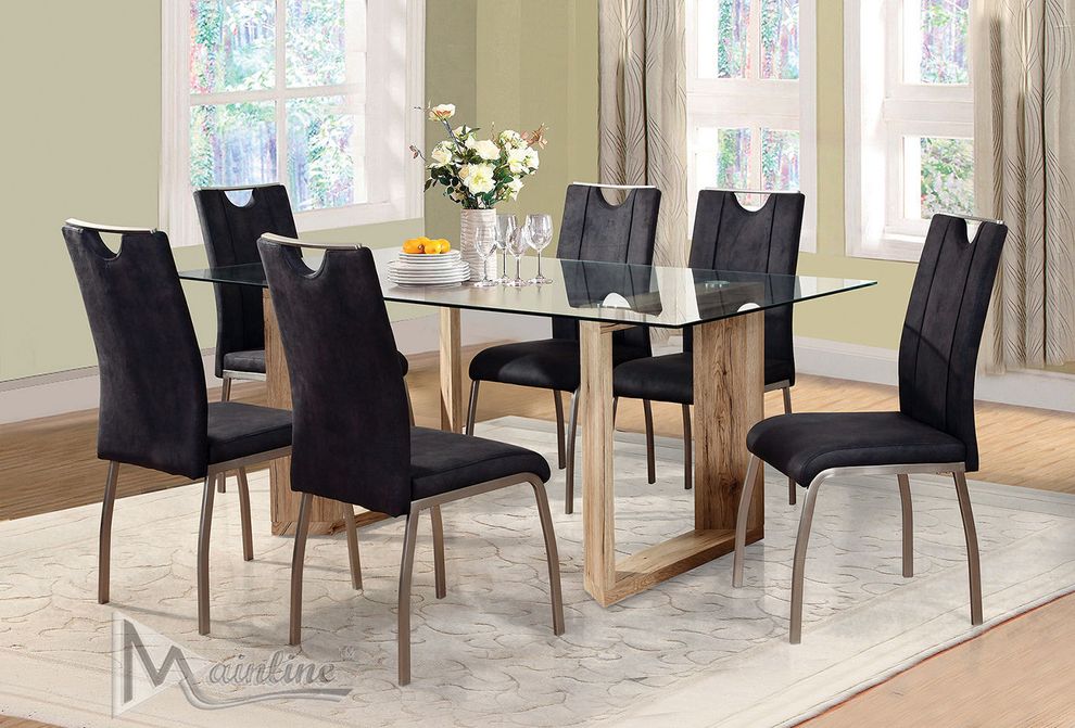5pcs glass top casual dining set by Mainline