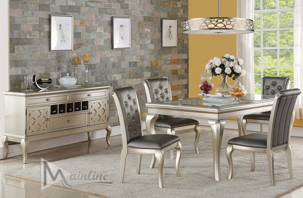 Glam style dining table /w glass top by Mainline