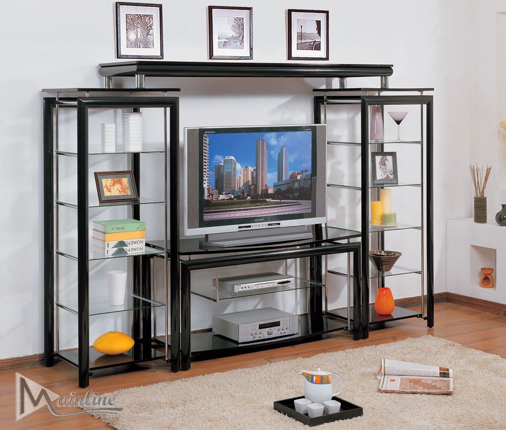 Steel tubing / glass TV Stand by Mainline