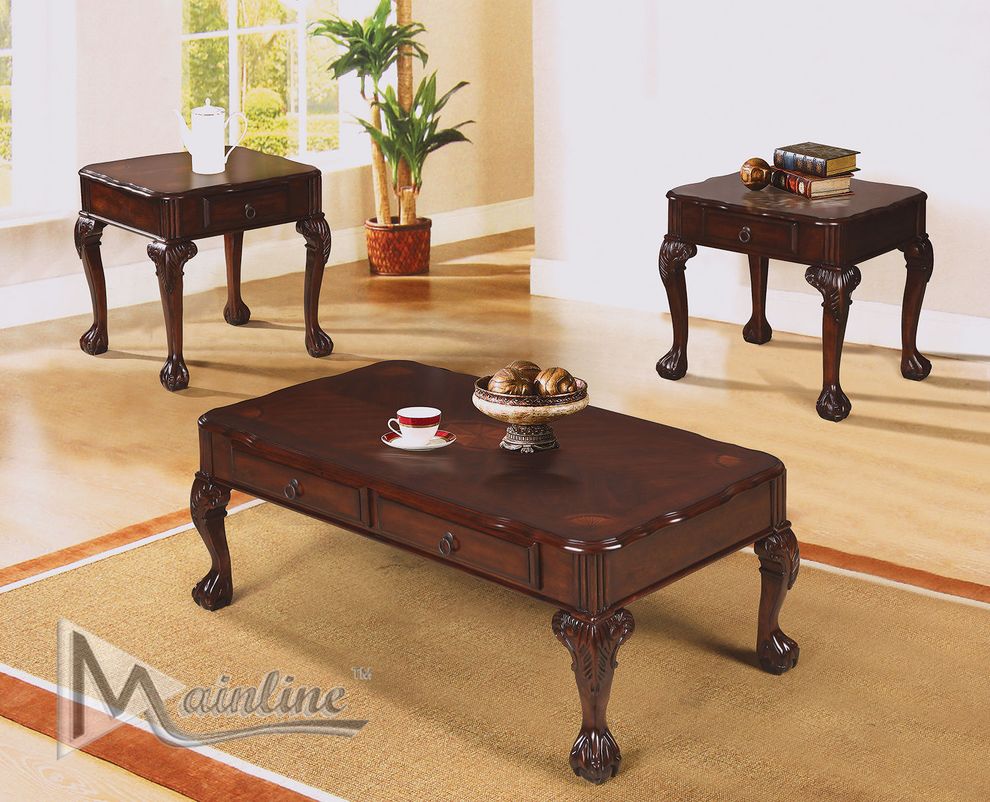Occasional classic style 3pcs coffee table set by Mainline
