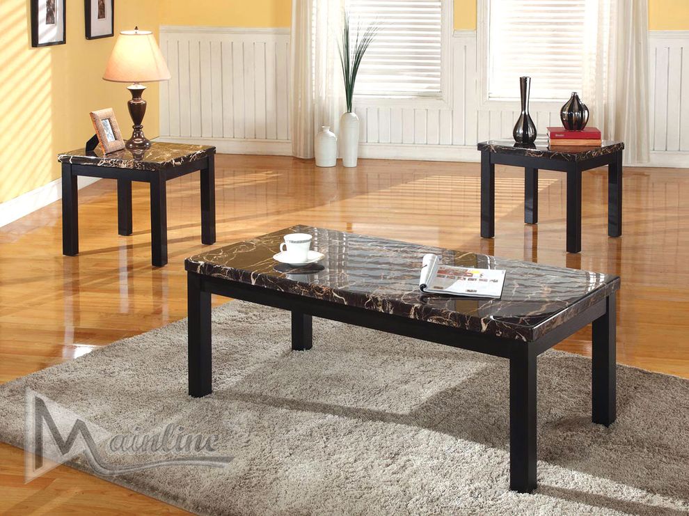 3pcs marble-like casual coffee table set by Mainline