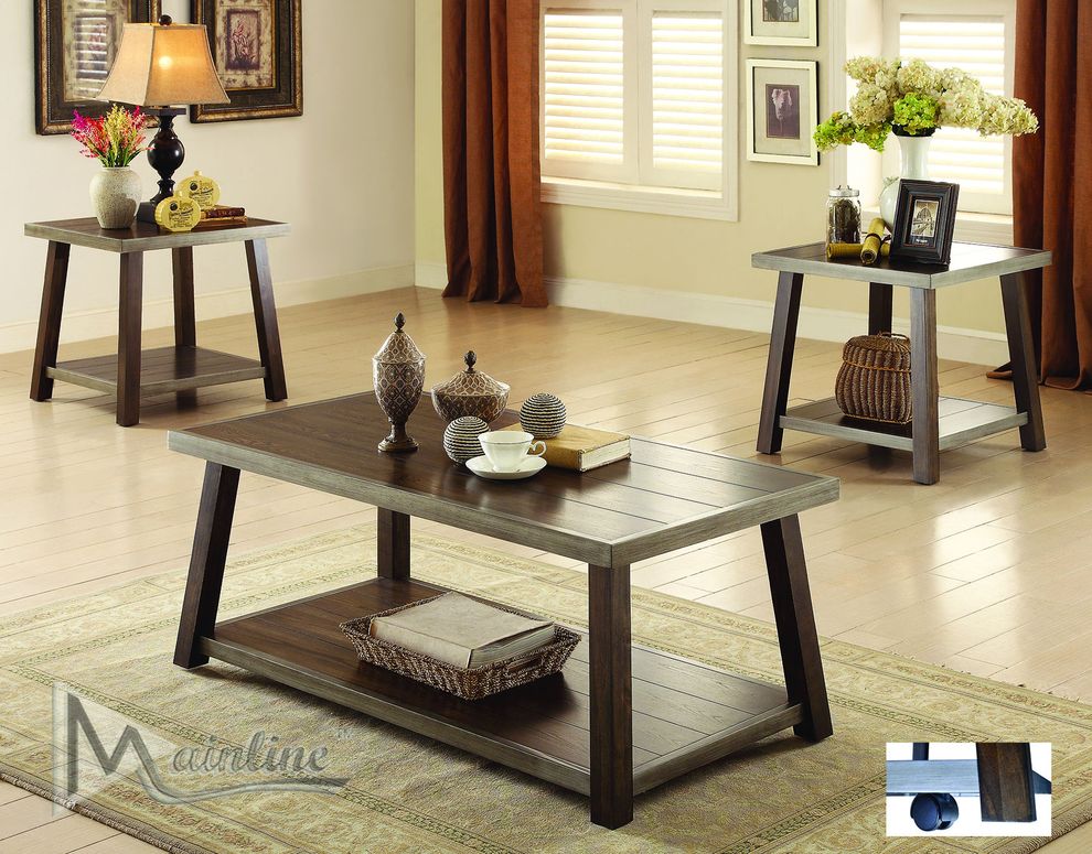 Transtional 3pcs coffee table set by Mainline
