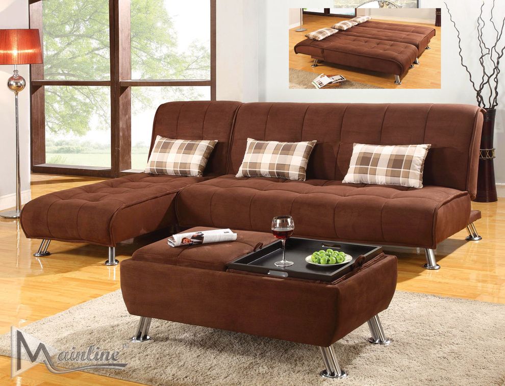 Brown sleeper 2 pcs sofa bed sectional by Mainline