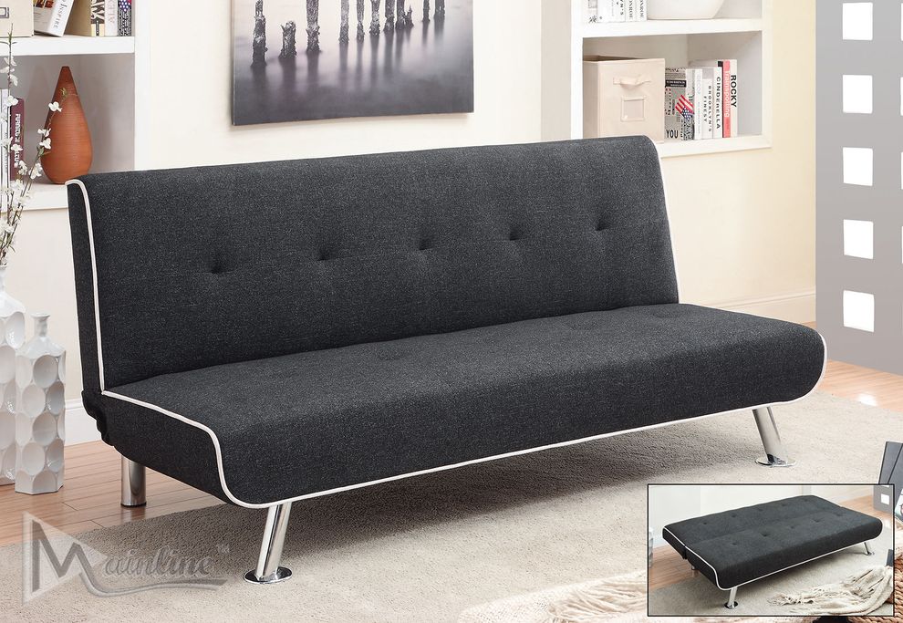 Charcoal textured fabric sofa bed by Mainline