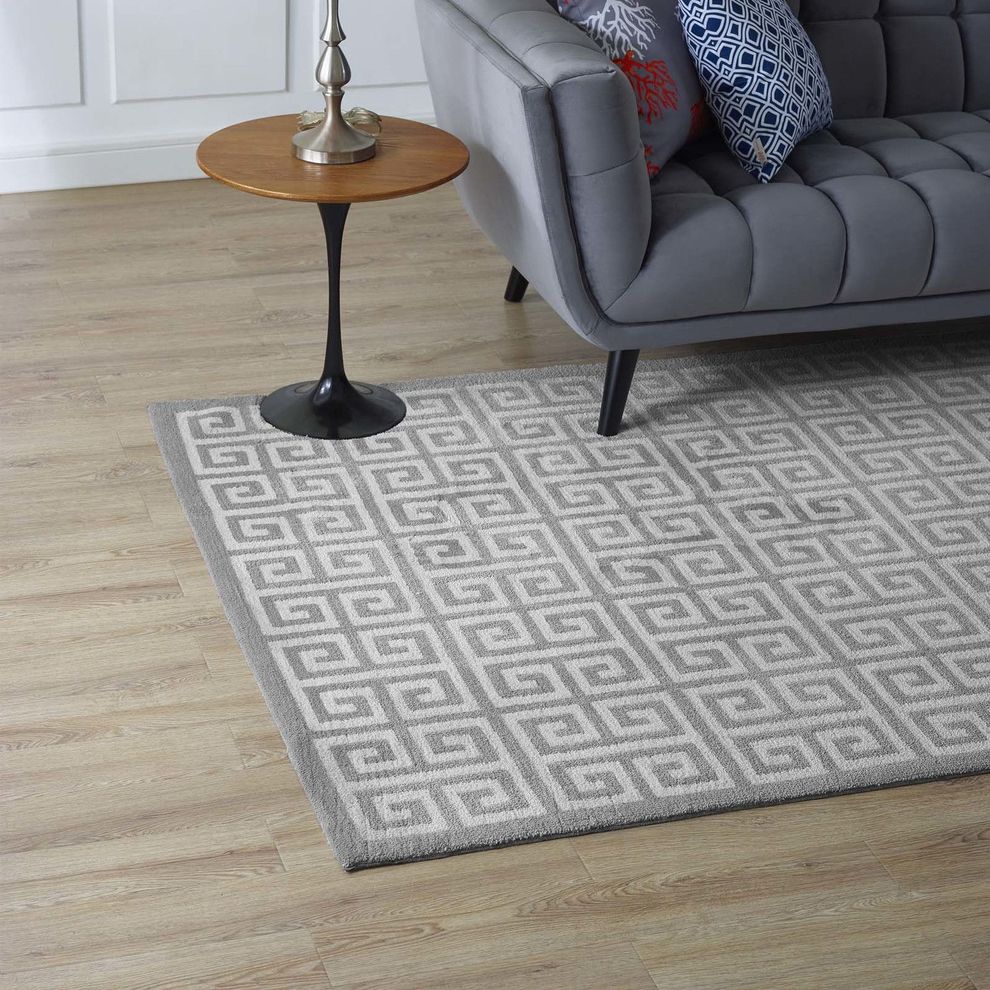 Greek key pattern area rug by Modway