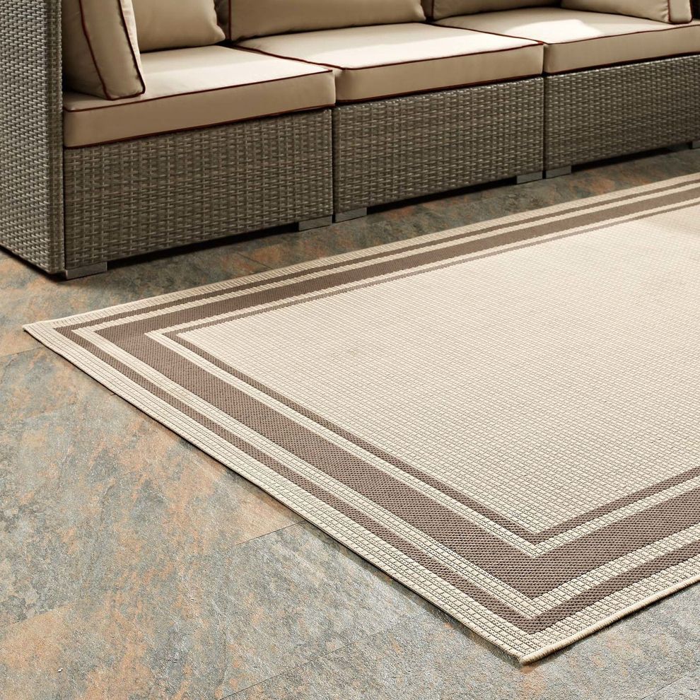 Solid border inside/outside area rug 5x8 by Modway