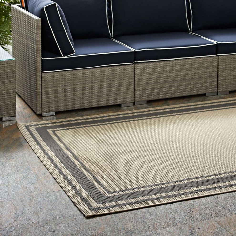 Solid border inside/outside area rug 8x10 by Modway