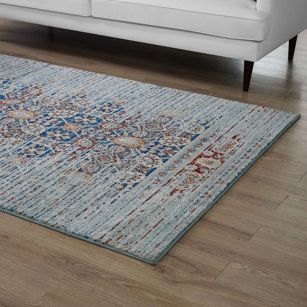 Multicolored distressed finish area rug by Modway