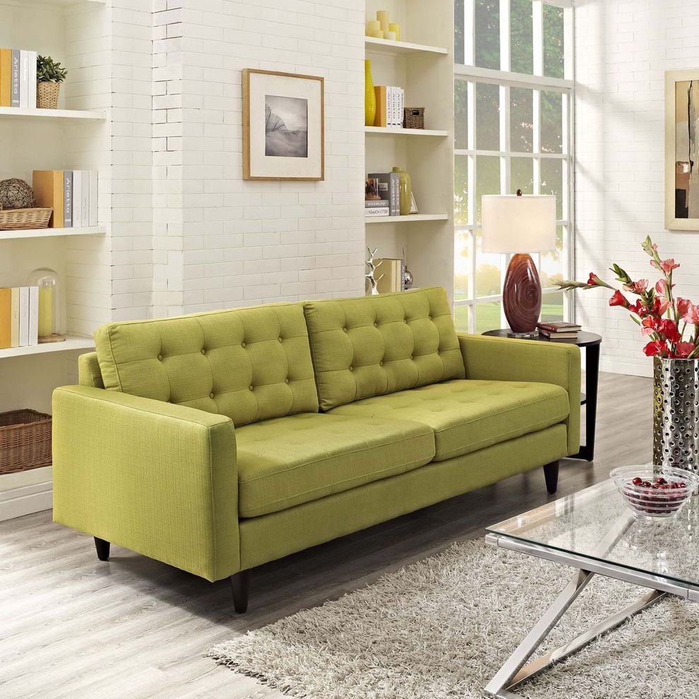 Quality wheatgrass fabric upholstered sofa by Modway