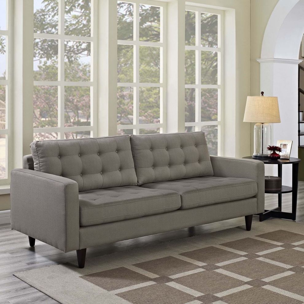 Quality granite gray fabric upholstered sofa by Modway