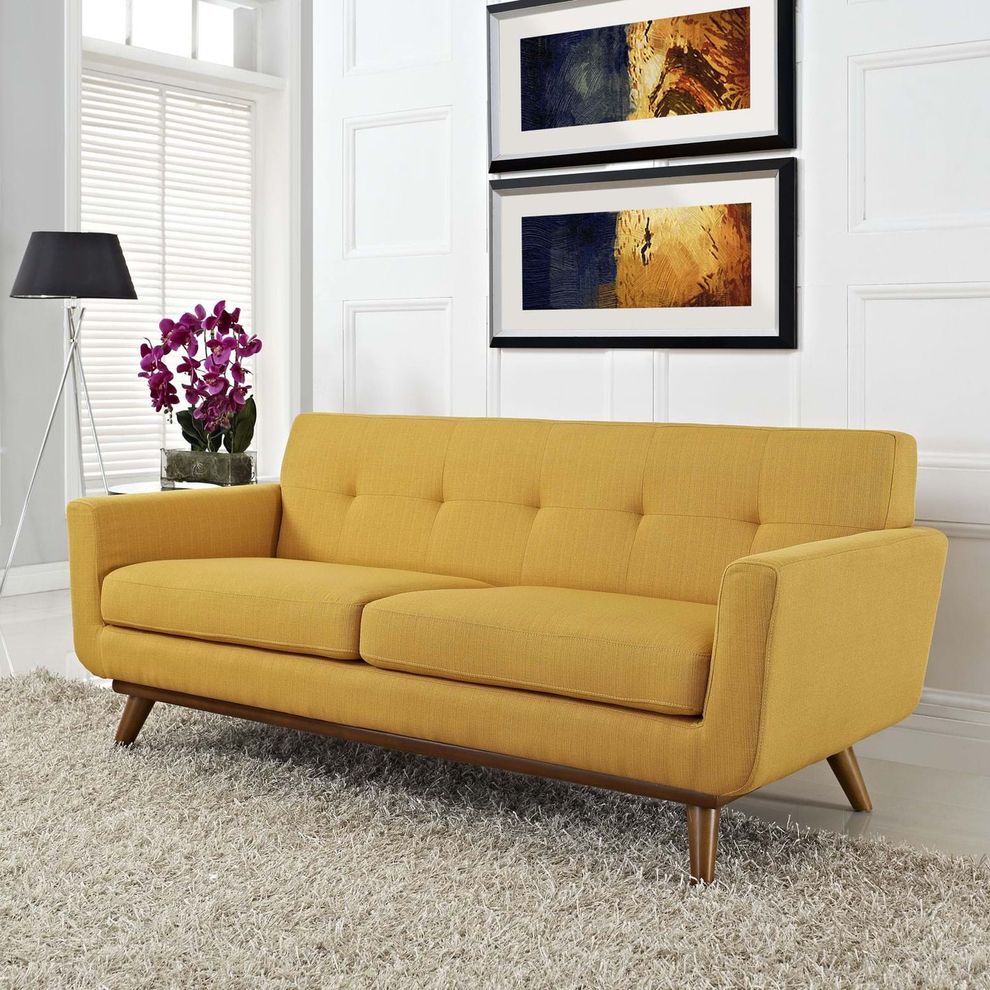 Citrus fabric tufted back contemporary loveseat by Modway