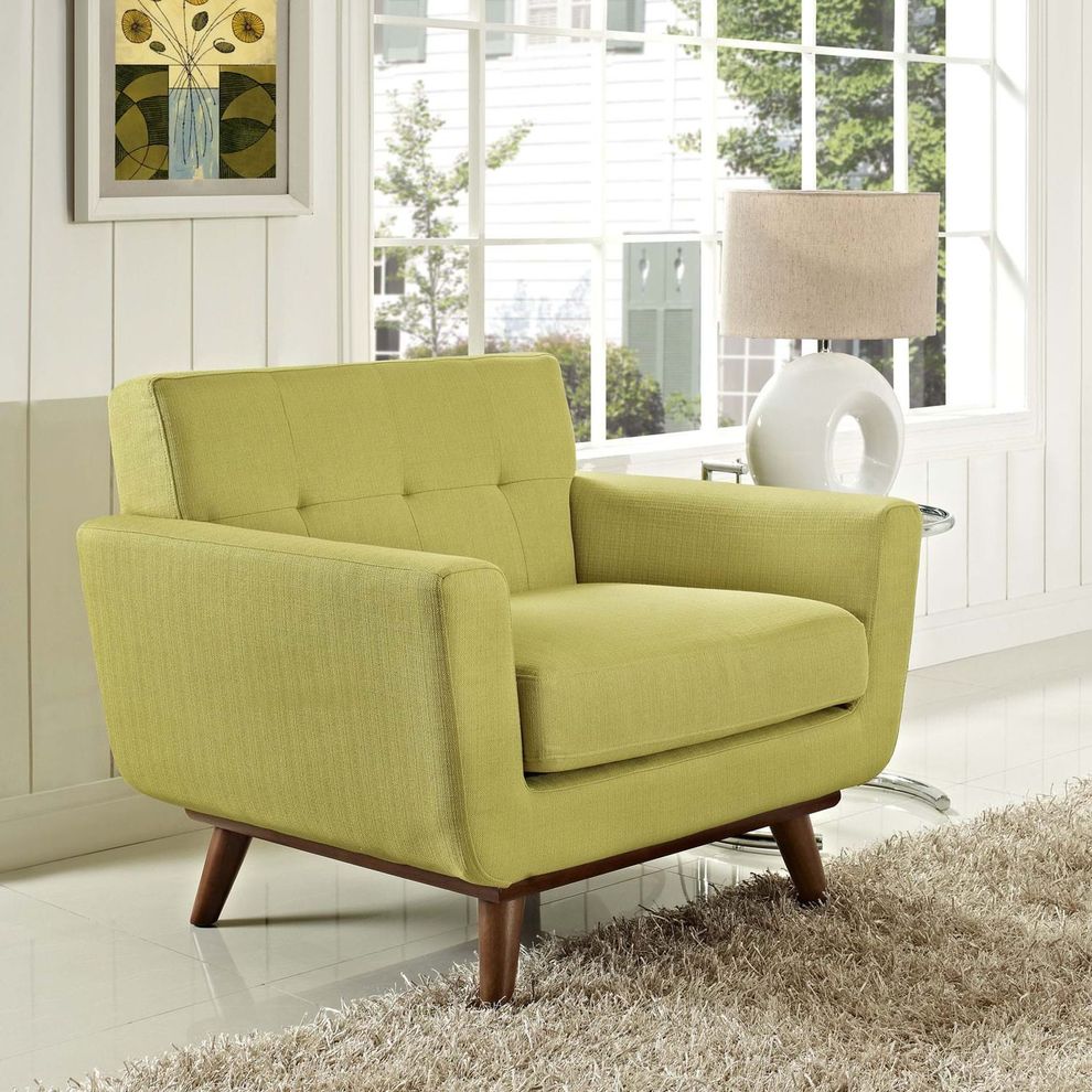 Wheatgrass fabric tufted back contemporary chair by Modway