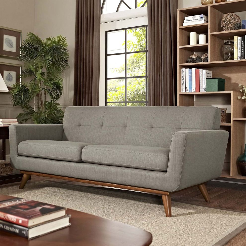 Granite fabric tufted back contemporary loveseat by Modway