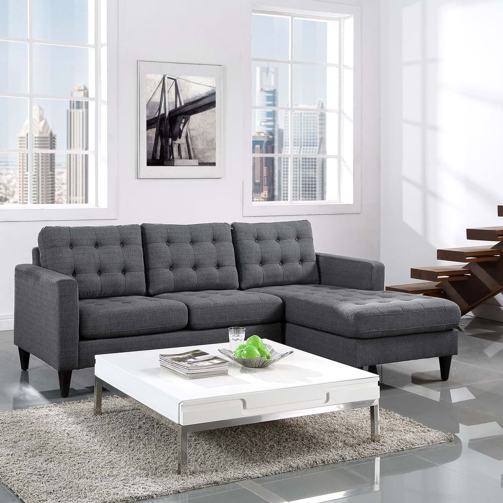 Left-Arm Corner Sectional Sofa in Leather by Modway