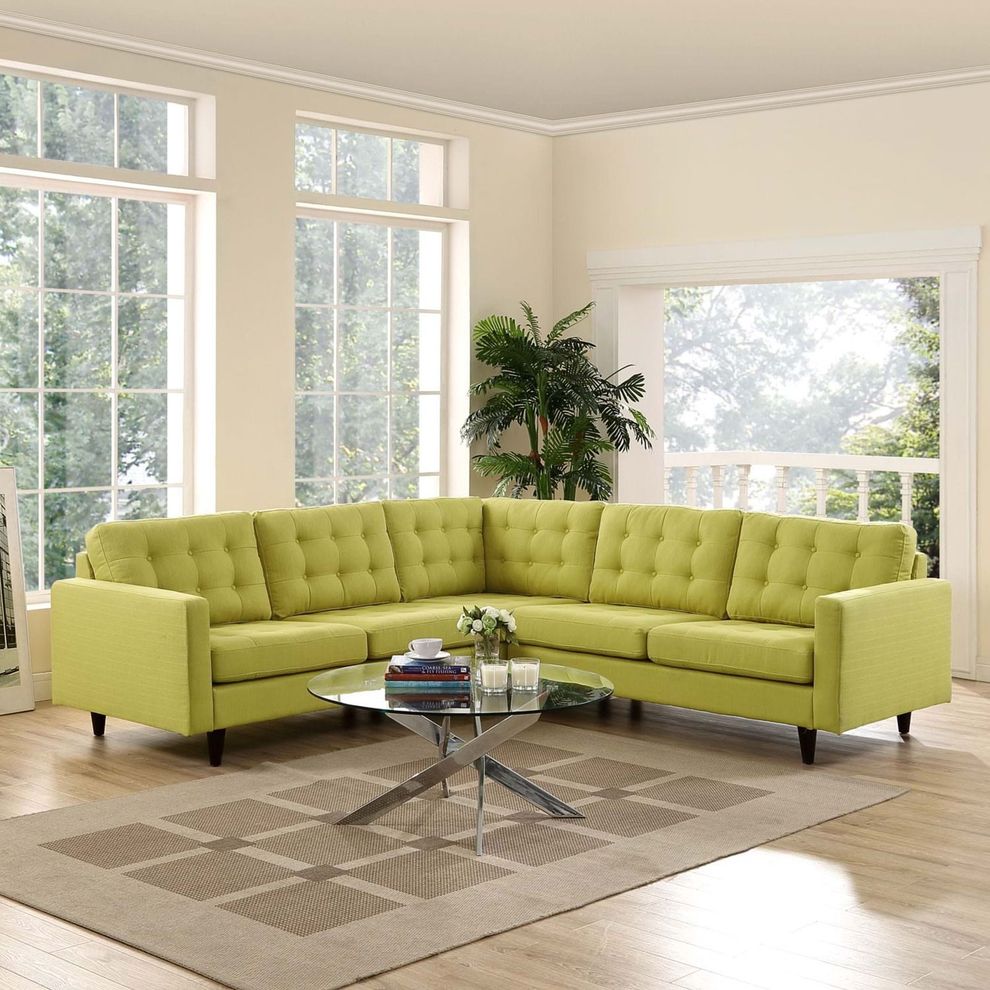 Wheatgrass fabric 3pcs even sectional sofa by Modway