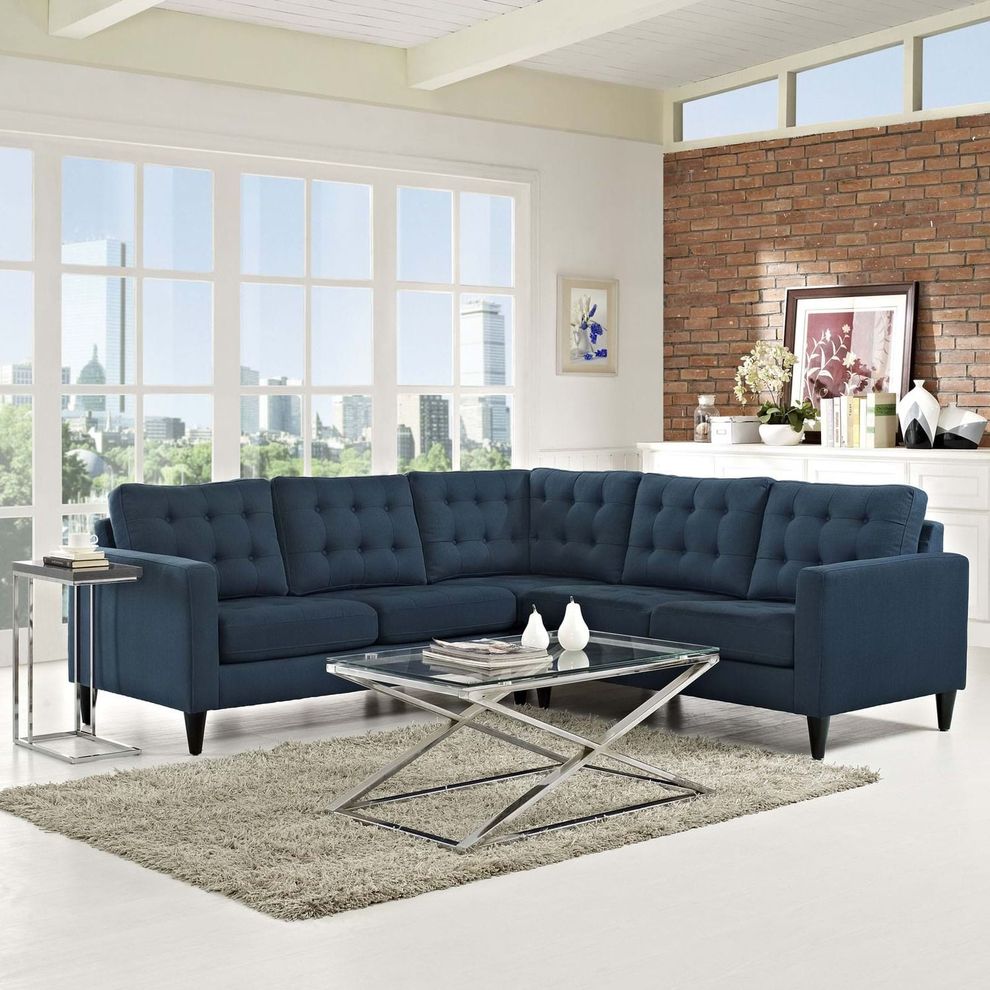 Azure fabric 3pcs even sectional sofa by Modway