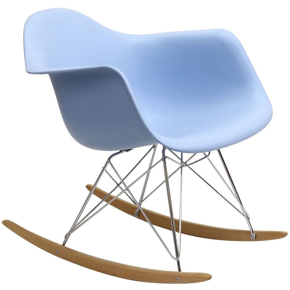 Molded blue plastic rocking lounge chair by Modway