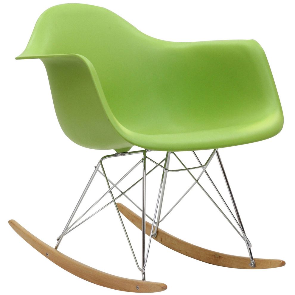 Molded green plastic rocking lounge chair by Modway