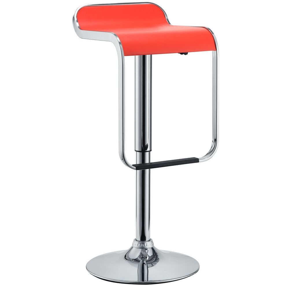 Simple style casual bar stool w/ red seat by Modway