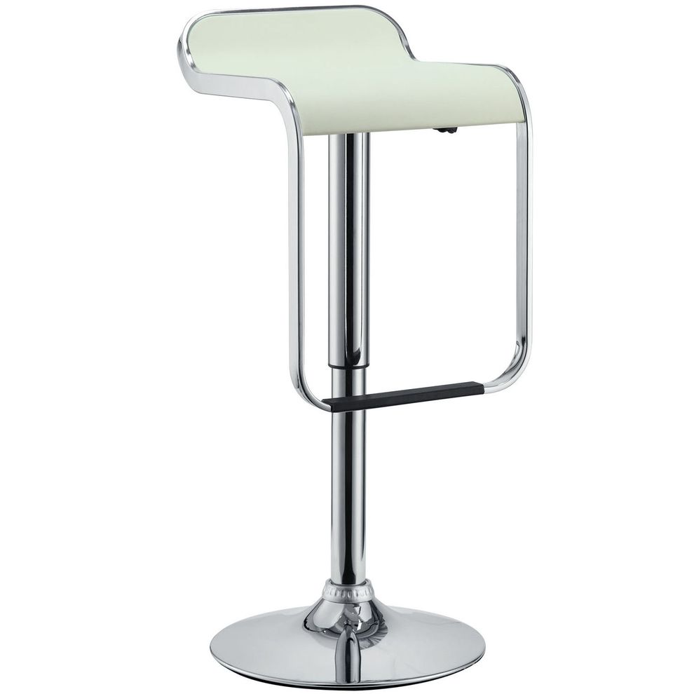 Simple style casual bar stool w/ white seat by Modway