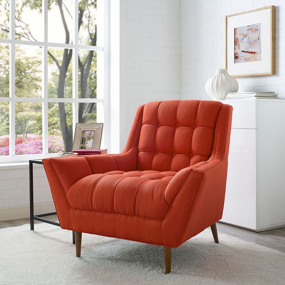 Atomic red fabric slope arms design chair by Modway