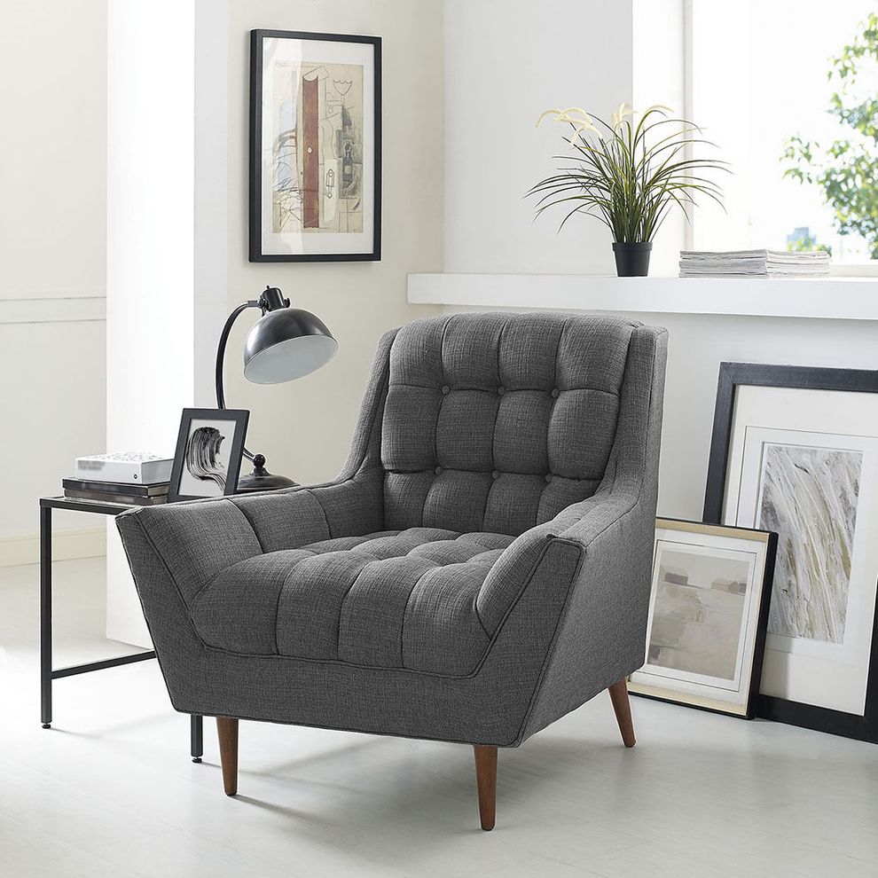 Gray fabric slope arms design chair by Modway