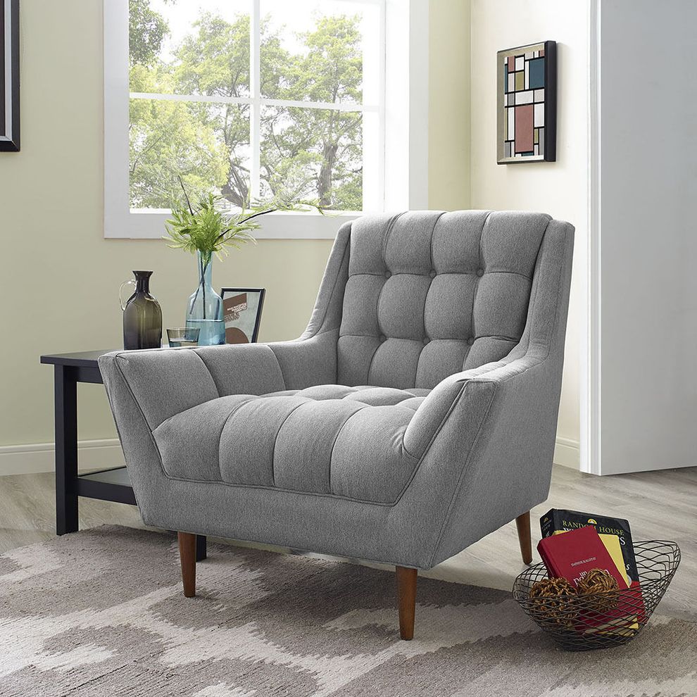 Gray fabric slope arms design chair by Modway