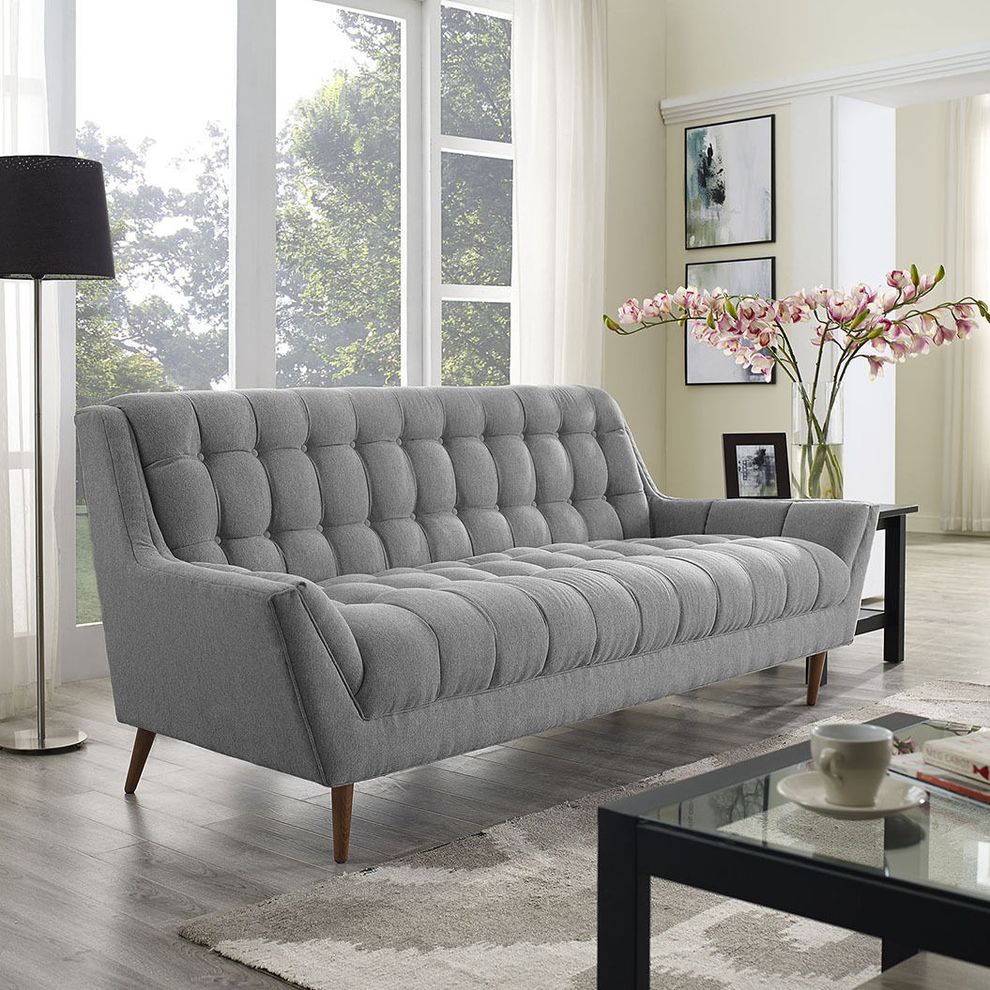 Gray fabric slope arms design sofa by Modway
