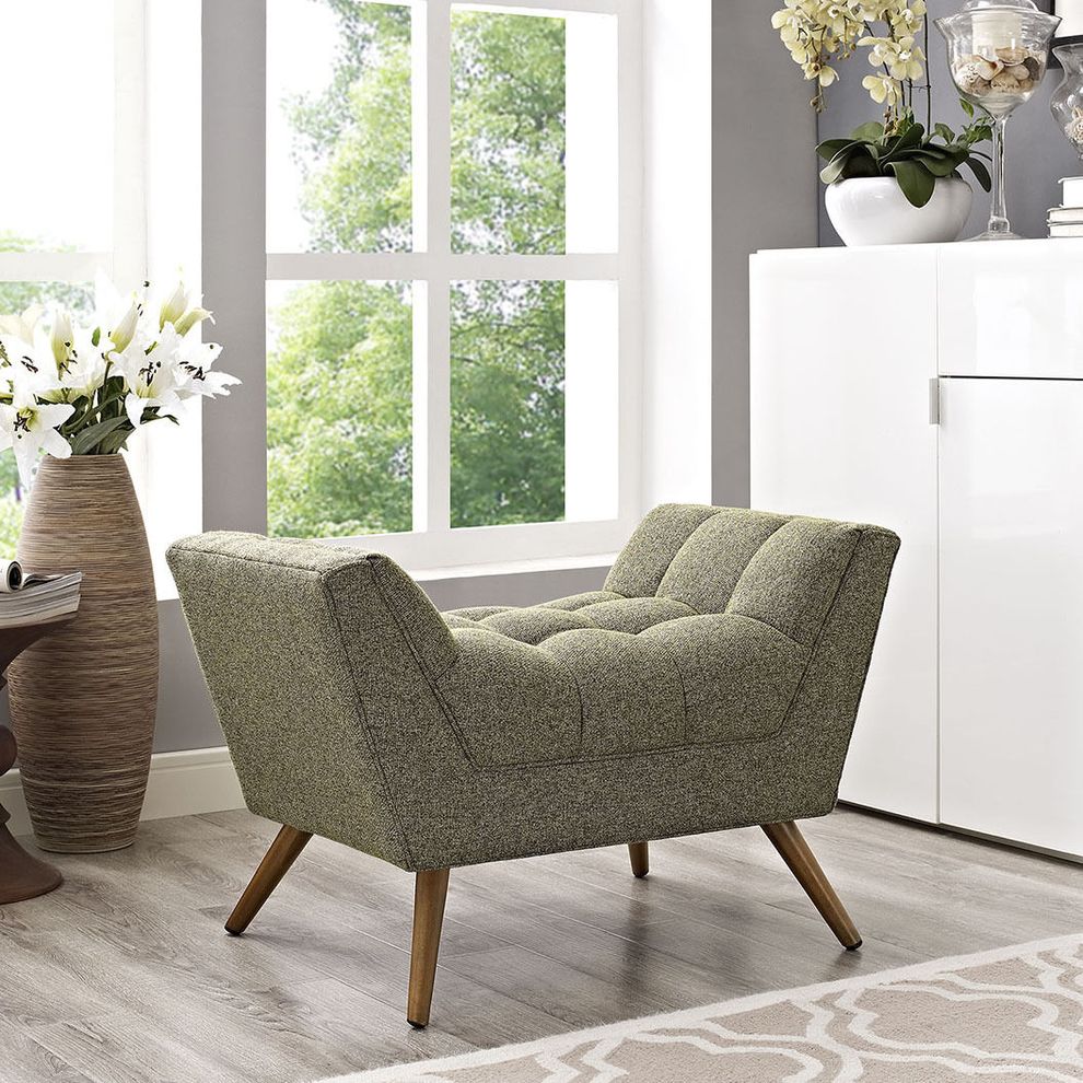 Oatmeal fabric slope arms design ottoman by Modway
