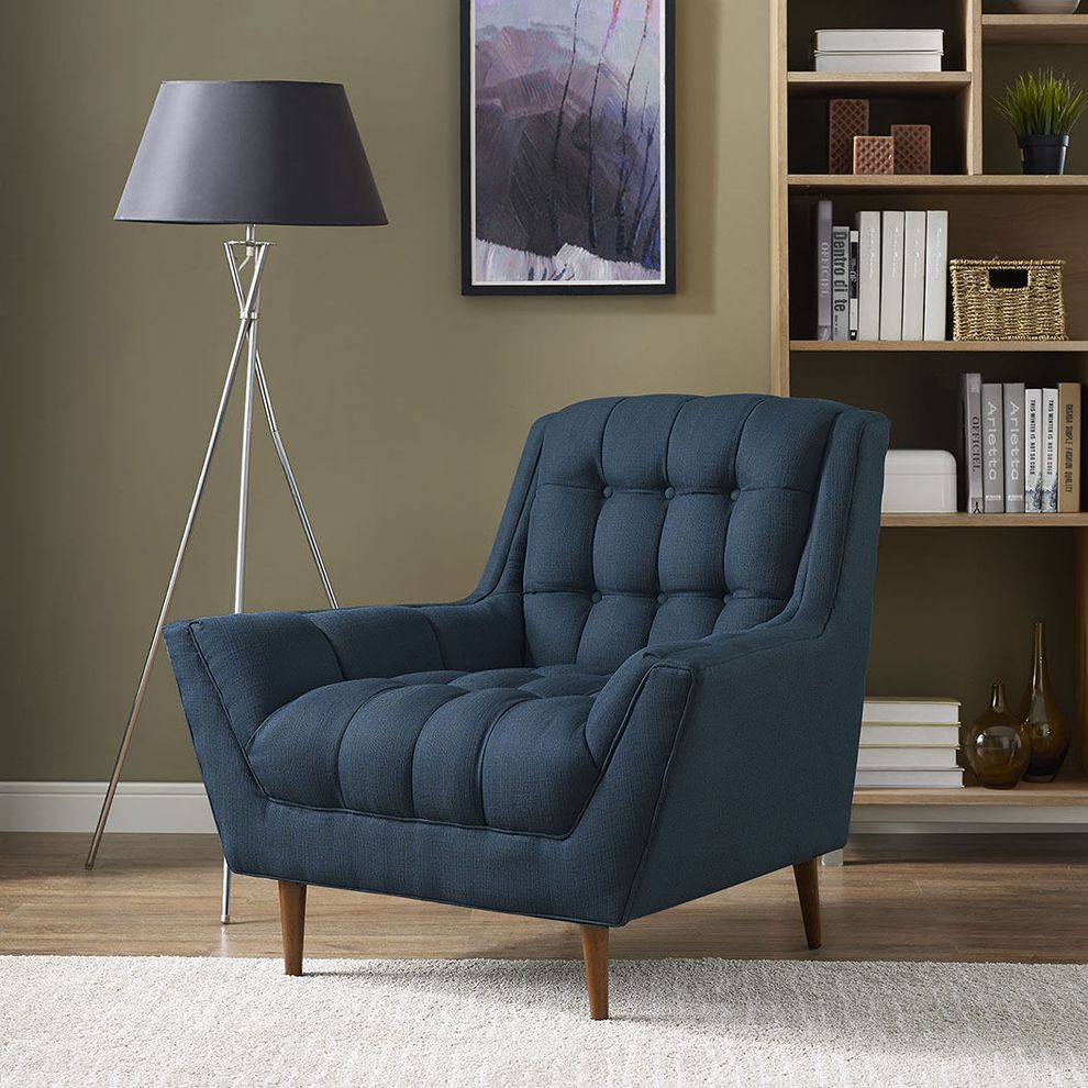 Azure blue fabric slope arms design chair by Modway