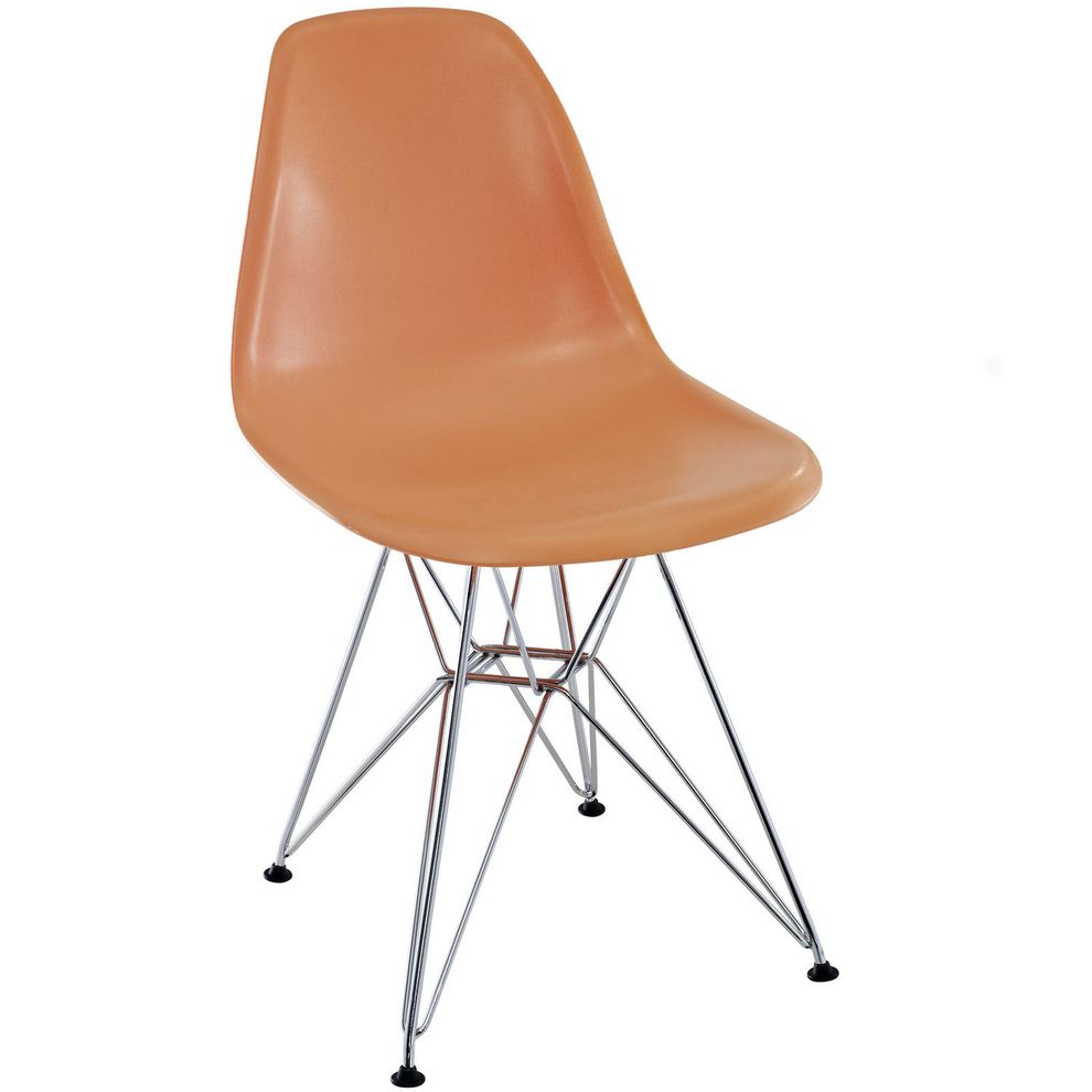 Wire casual side dining chair in orange by Modway