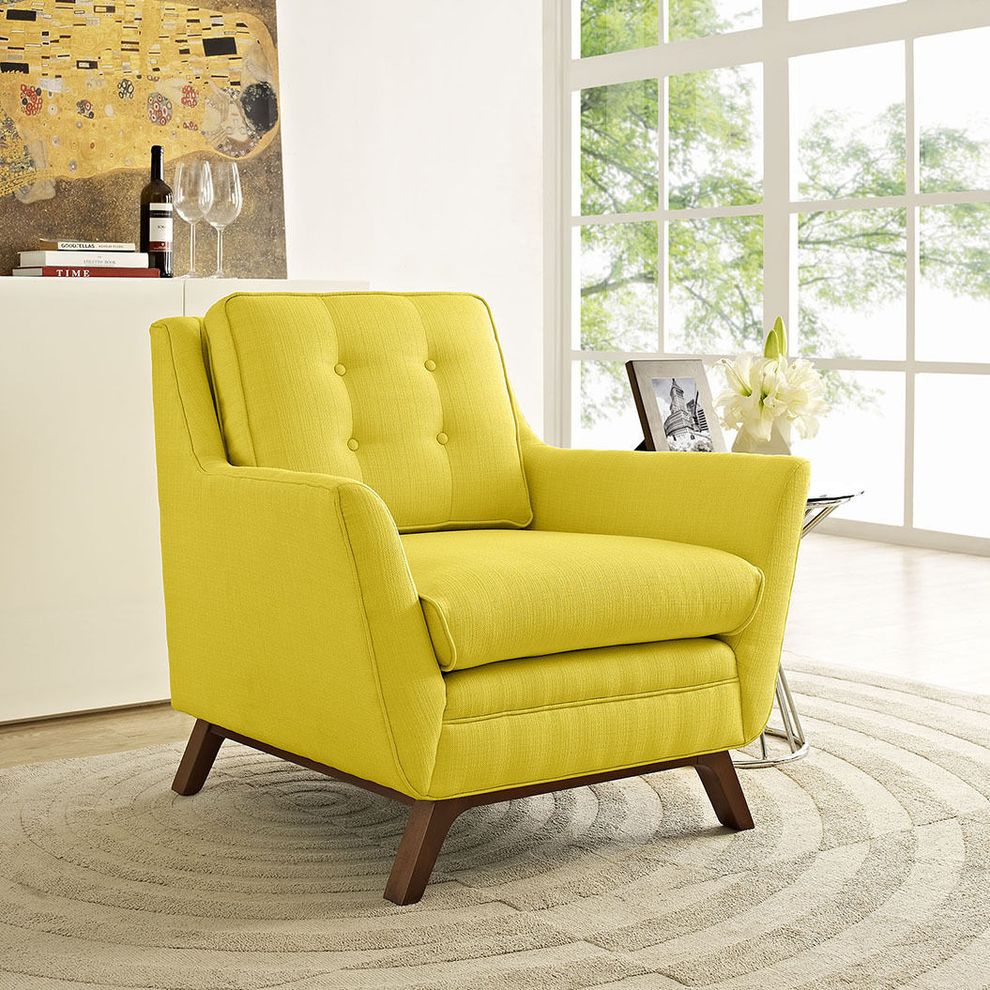 Sunny fabric mid-century style modern chair by Modway