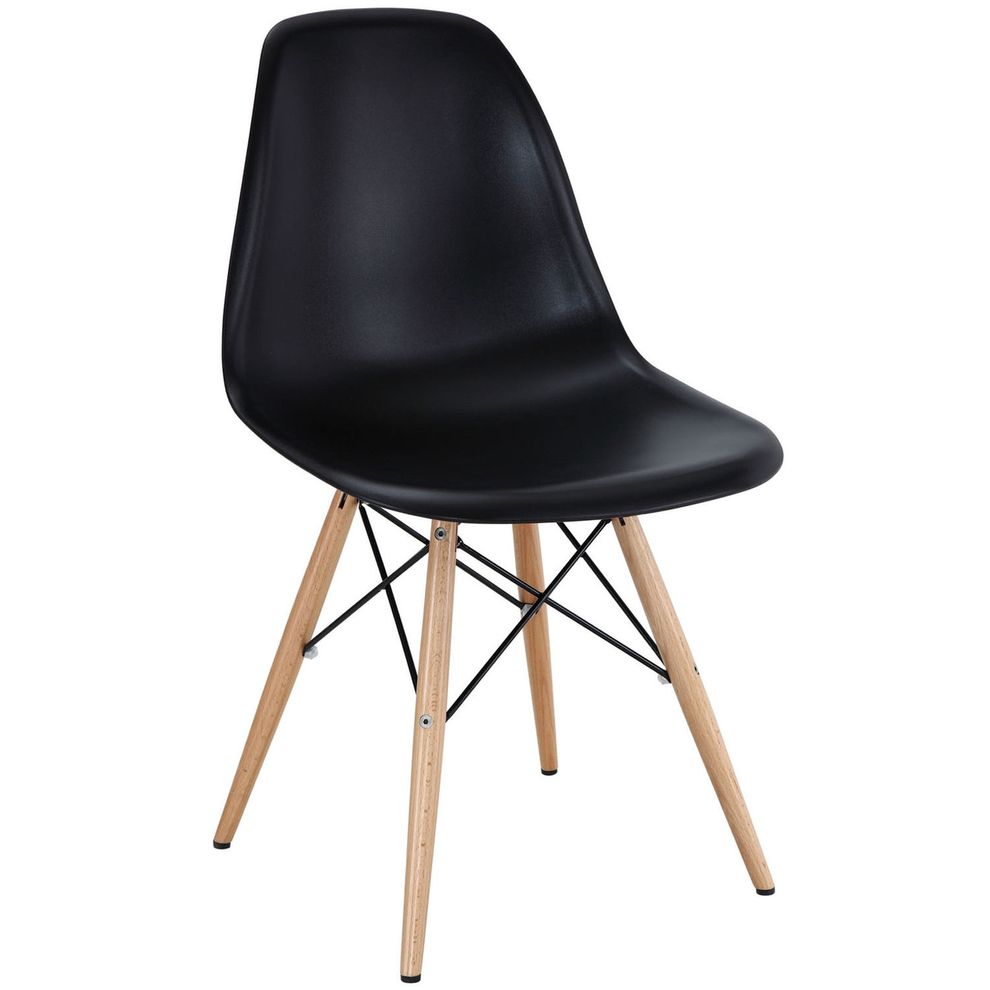 Pyramid base black side chair by Modway