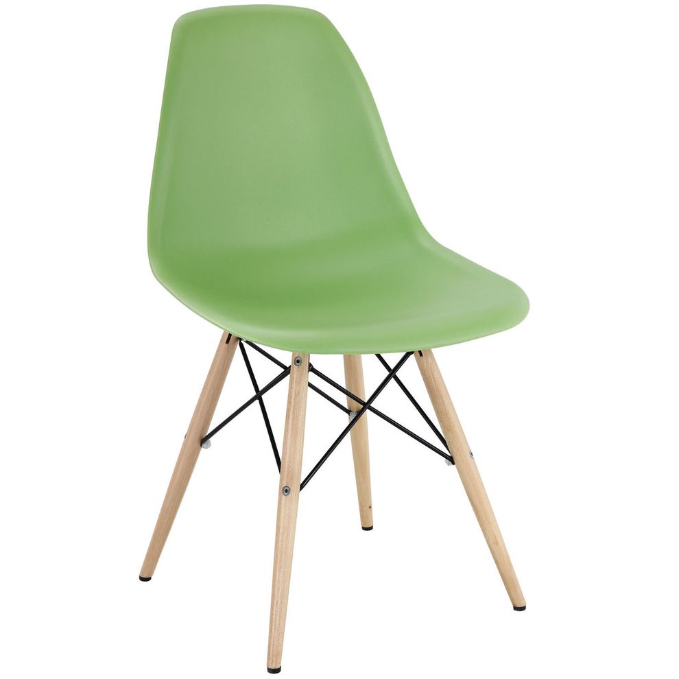 Pyramid base green side chair by Modway