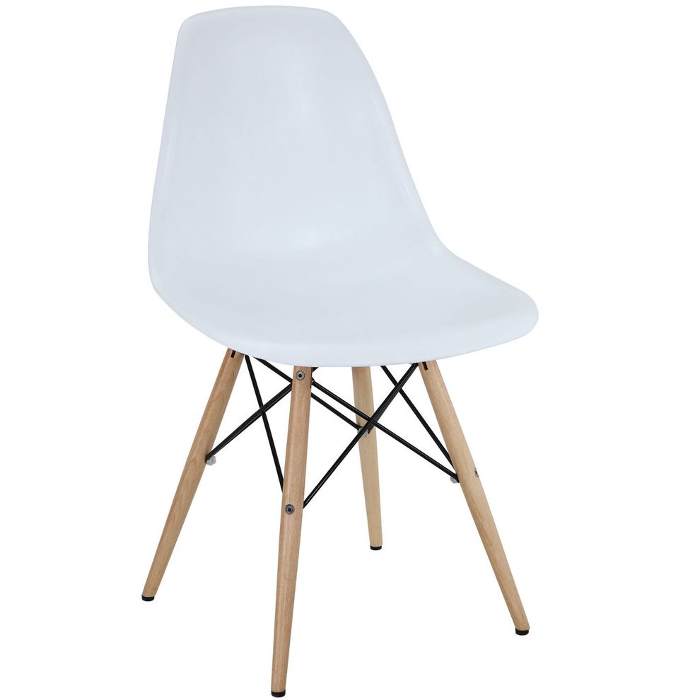 Pyramid base white side chair by Modway