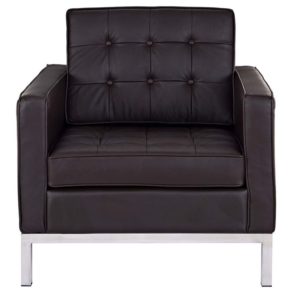 Tufted back design contemporary leather chair by Modway