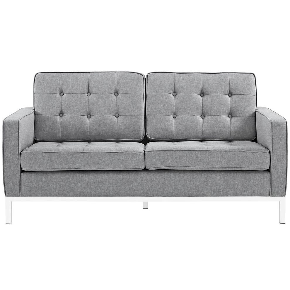 Light gray quality fabric retro style loveseat by Modway