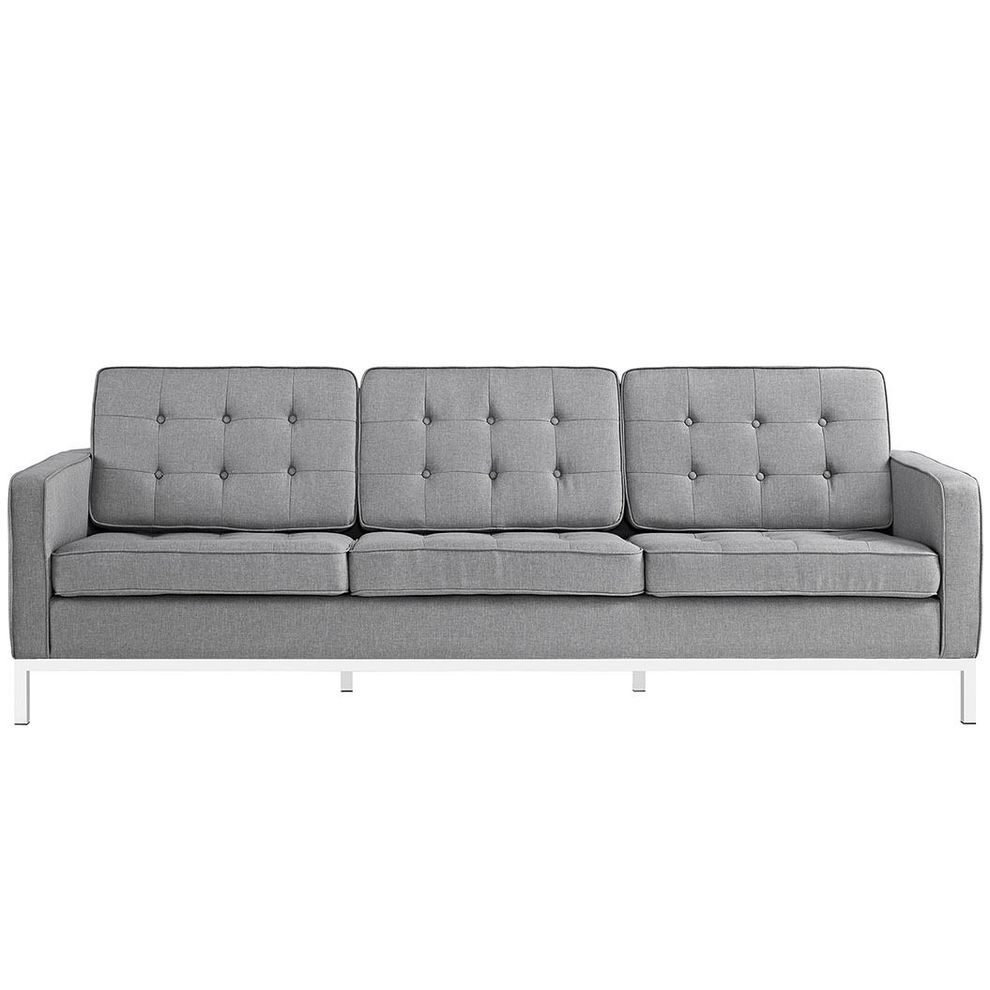 Light gray quality fabric retro style sofa by Modway