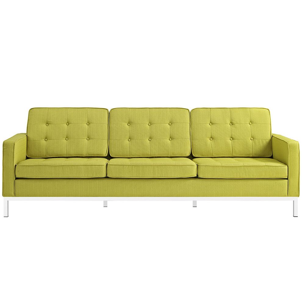 Wheatgrass quality fabric retro style sofa by Modway